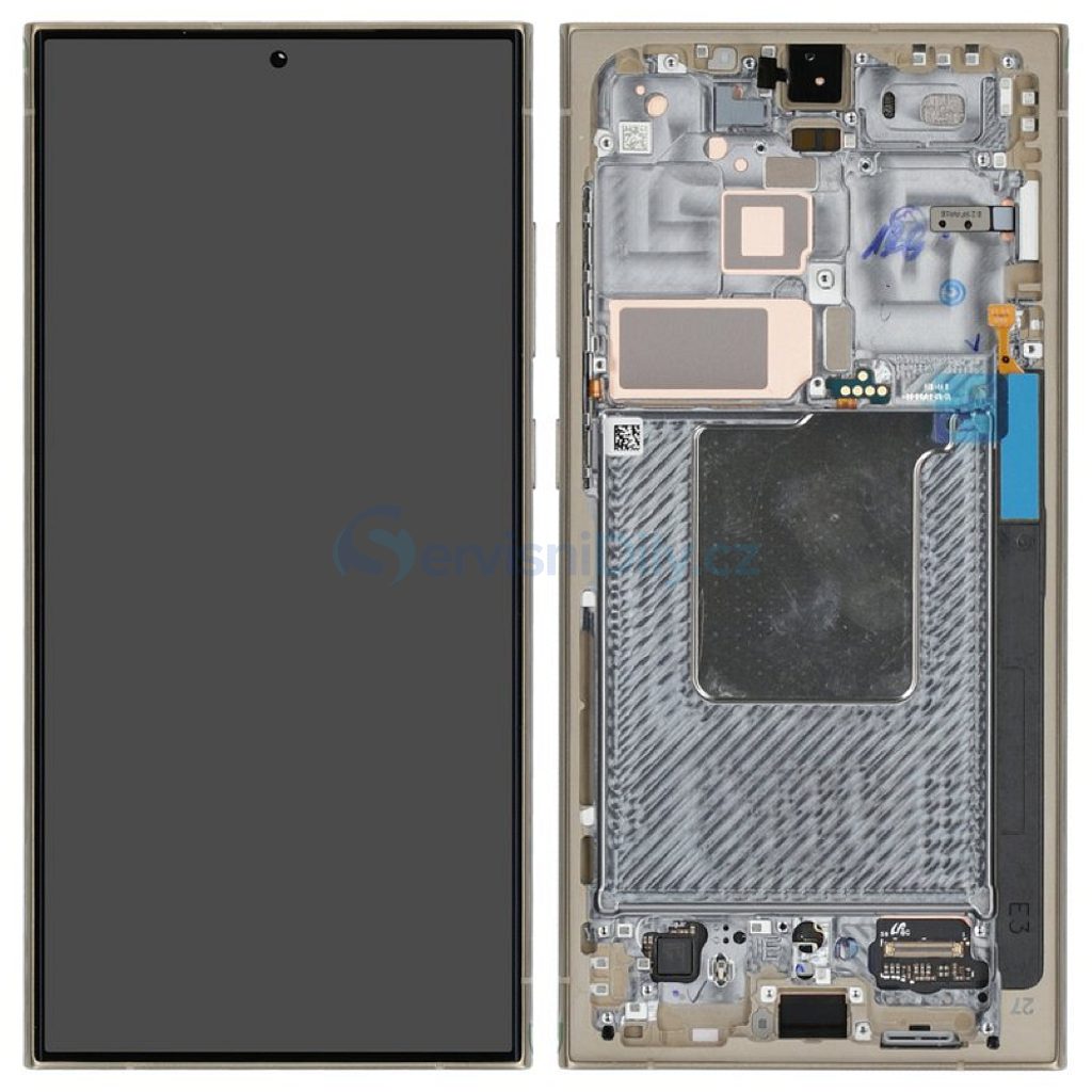 Samsung Galaxy S24 Ultra S928 Display And Digitizer With Frame Titanium Yellow SERVICE PACK