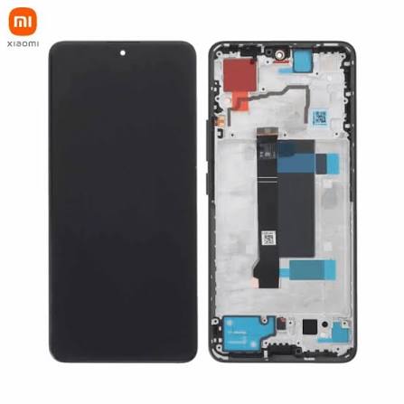 LCD Complete Frame Xiaomi Redmi Note 14 5G 5G black (Service Pack)