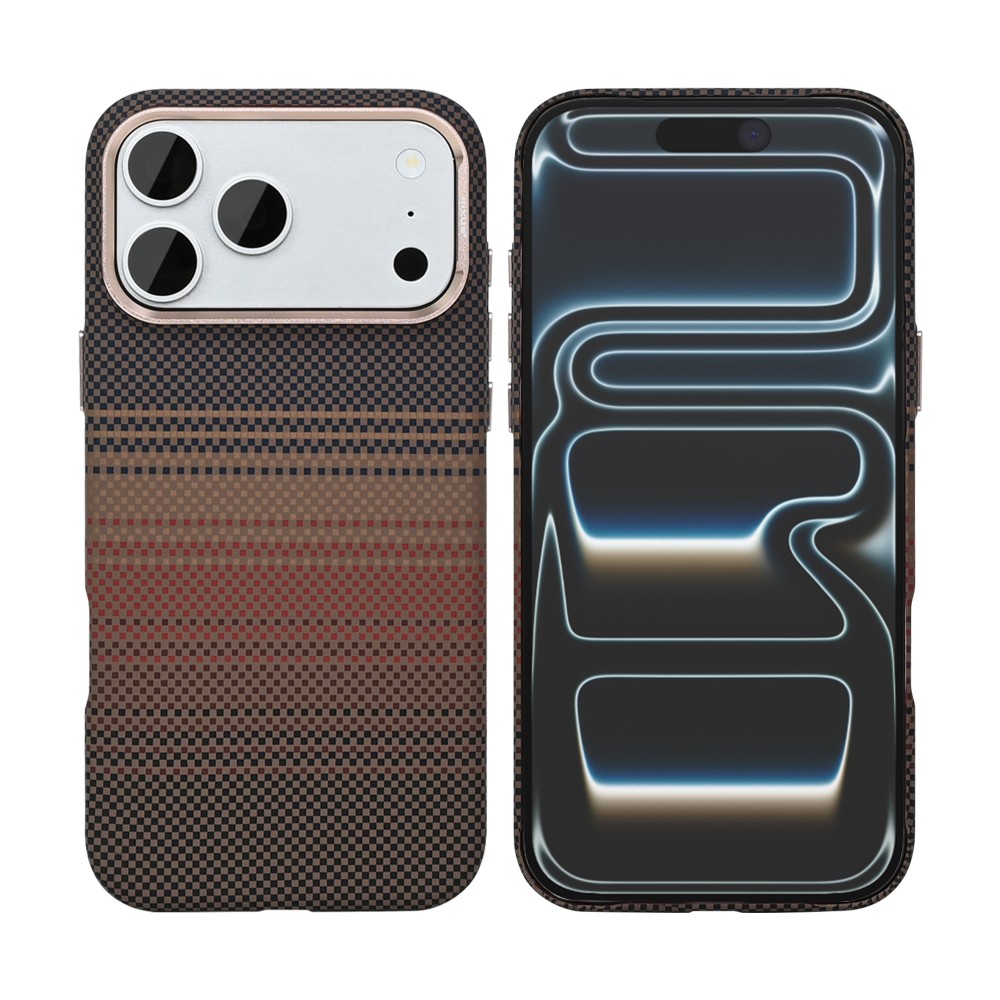Rixus Alpine Ultra-Slim Case With MagSafe Compatible RXA130 For Apple iPhone 17 Pro Max Stripe Brown