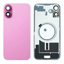 Apple iPhone 16 Plus Backcover Glass - With Camera Frame + Iron Plate + NFC Magnet - Pink OEM