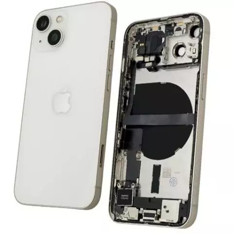 For Apple iPhone 13 Mini Back Glass, Enlarged Camera Frame STARLIGHT  ORIGINAL