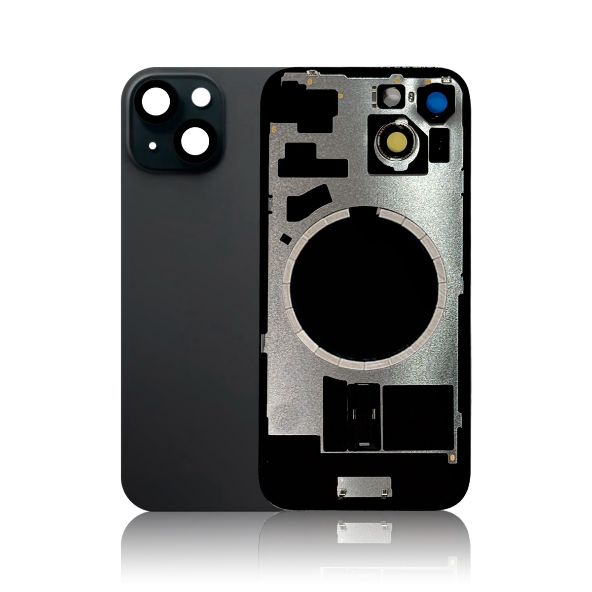 Apple iPhone 15 Back Glass Without NFC, Enlarged Camera Frame Black OEM