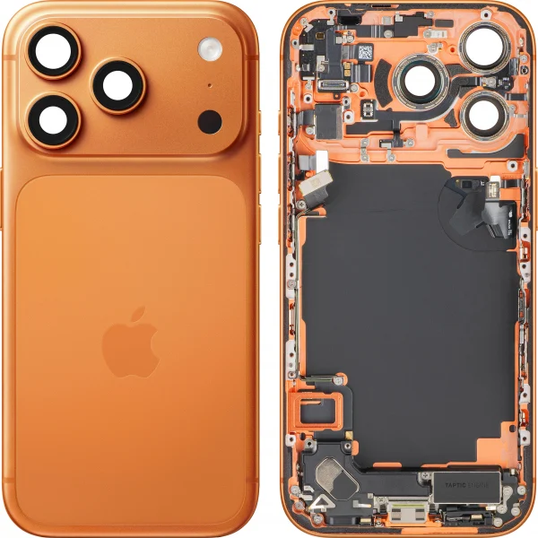 Apple iPhone 17 Pro Backcover - Pulled - Backcover Glass + Frame + Small Parts - Orange