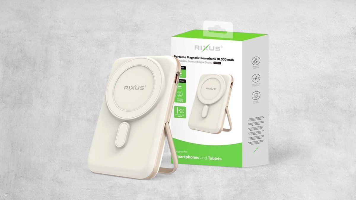 Rixus Rxpb37 Portable Magnetic Powerbank 10000mah With Stand Rose Gold