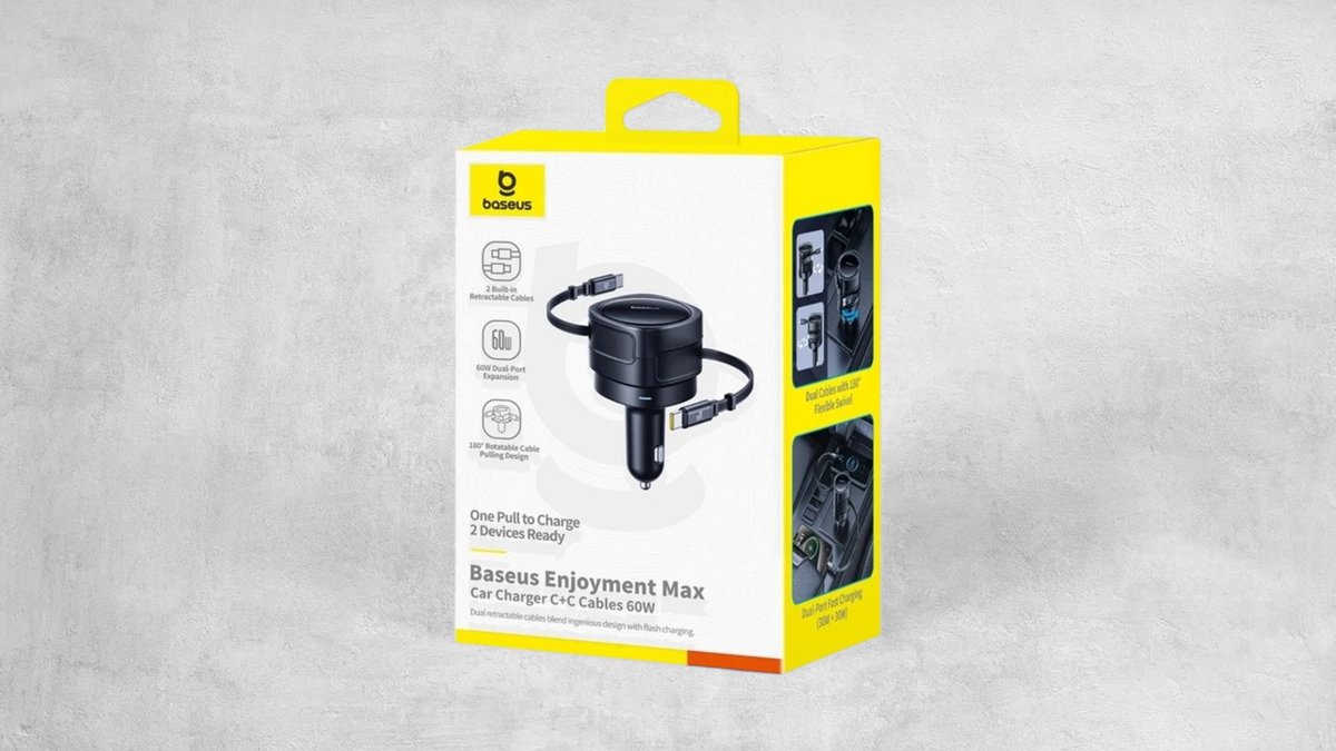 Baseus 60w Car Charger Usb-c Type-c Ip Dual Retractable Cable Pd Qc Scp Afc Pps Fast Charging