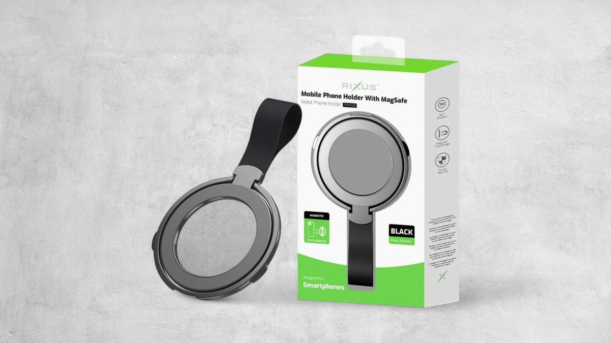 Rixus Rxph20b Mobile Phone Holder With Magsafe Compatible Black