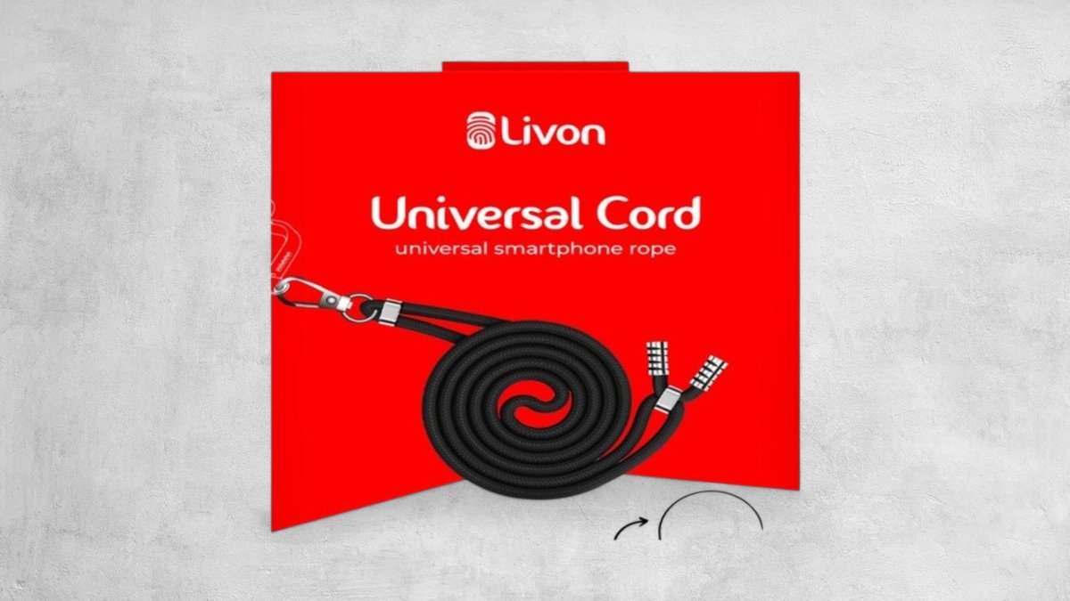 Livon Universal Cord Rope For Smartphones - Black