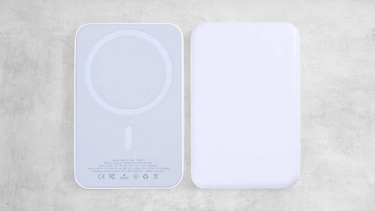 Apple iPhone 12, 13, 14, 15, 16, 17 Series Battery Pack Magnetic Charging 15W 10000mAh White