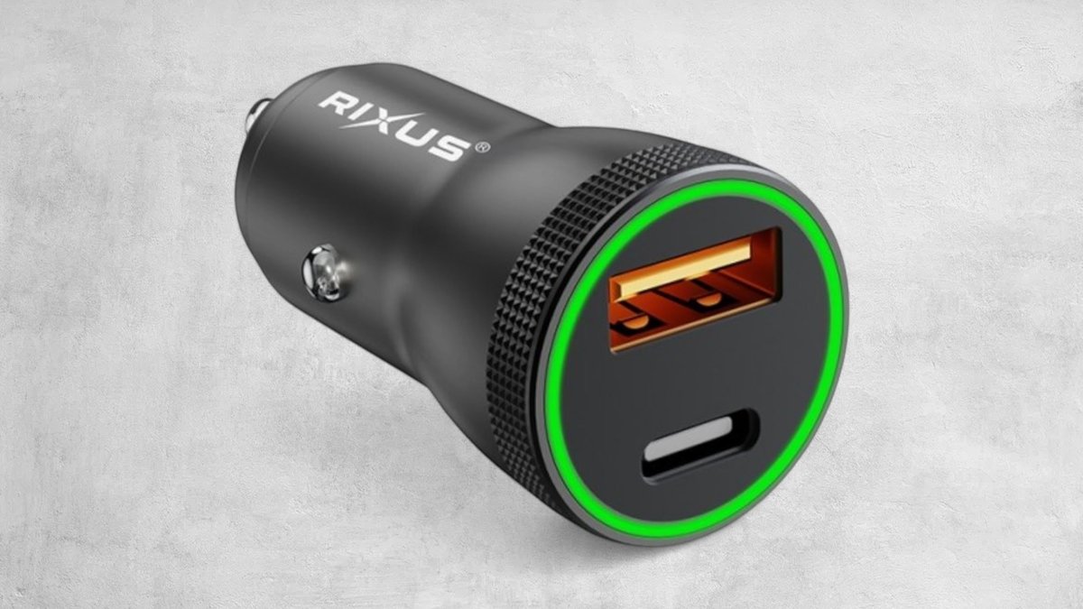 Rixus RXCC11 USB-C PD+QC Car Charger 20W Black