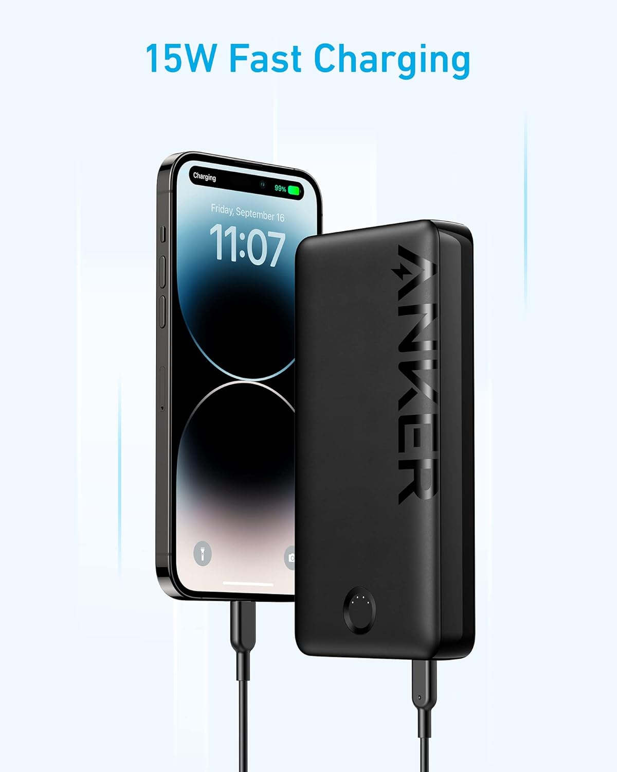 ANKER Power Bank (20,000mAh, 15w, 2-Port) Get 92+ Hours of Extra Power**