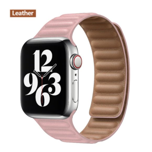 Swissten Silicone Band for Apple Watch - Magnetic 38/40/41 mm Pink/Cappuccino
