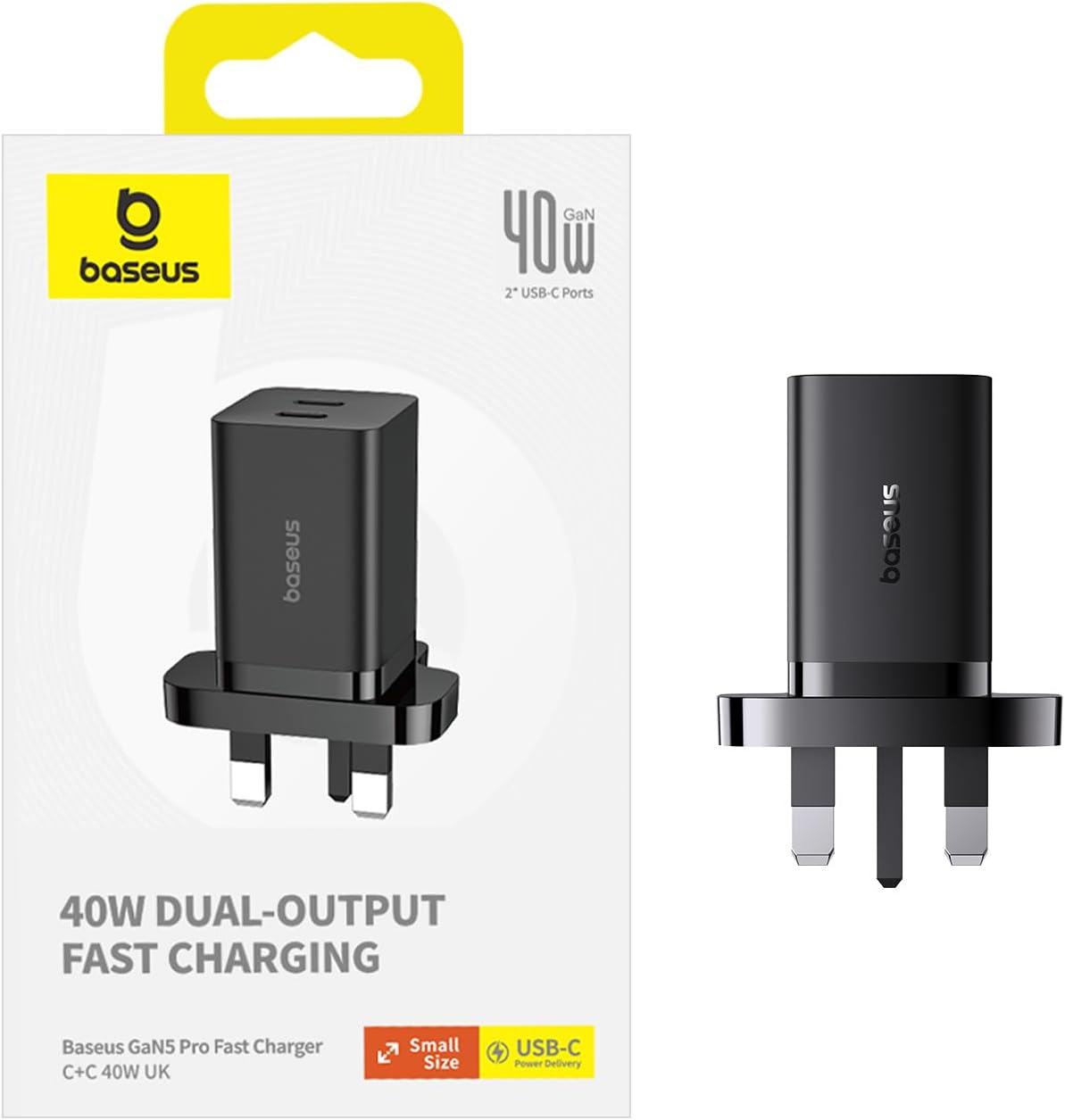 Baseus Charger Wall 40W USB-Cx2 UK MINI GaN5