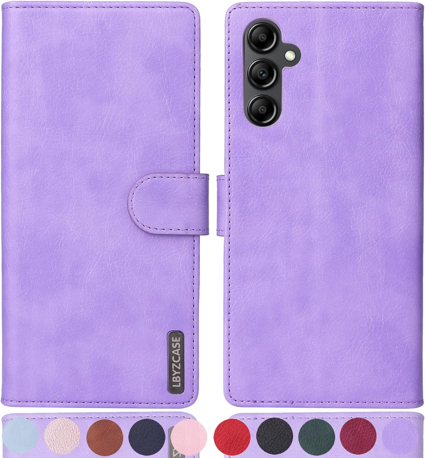 LBYZCASE for Galaxy A14 5G Wallet Case with RFID Blocking Card Holder,Flip Folio Book PU Leather Purse[Kickstand][Magnetic] Shockproof Protective Phone... Color:Purple