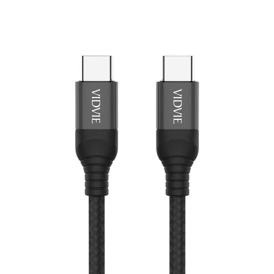 VIDVIE USB-C to USB-C Type-C Male Cable Cord Fast Charger Charging Data Sync 7ft