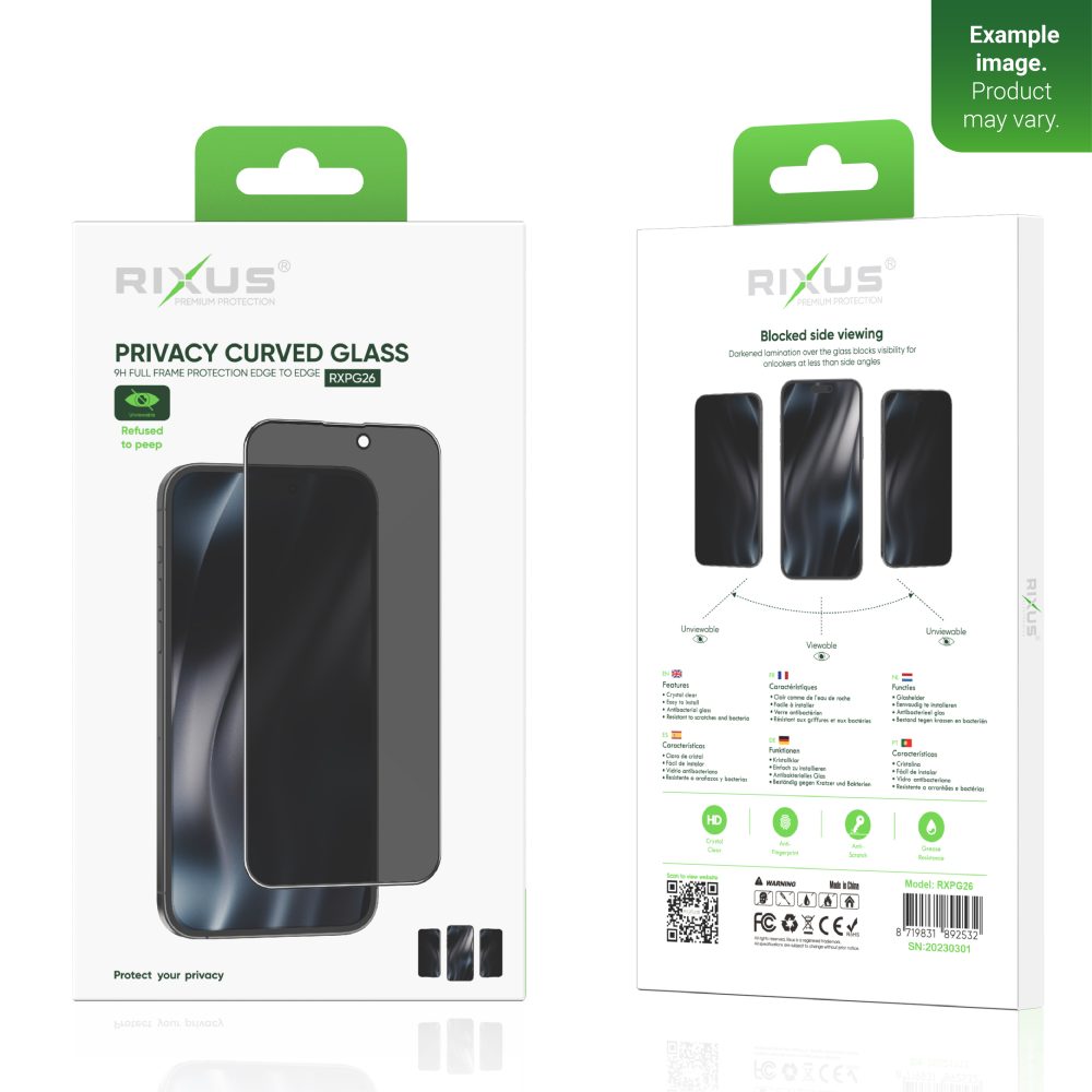 Rixus Privacy Full Curved Edge Tempered Glass For Apple iPhone X, XS, 11 Pro