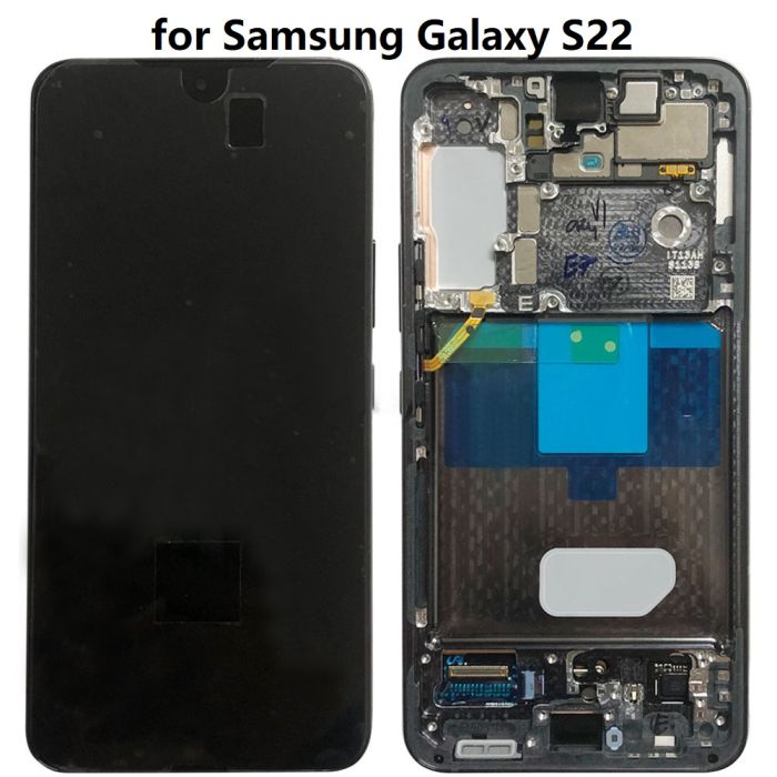Samsung Galaxy S22 S901B Display And Digitizer With Frame Phantom Black Service Pack