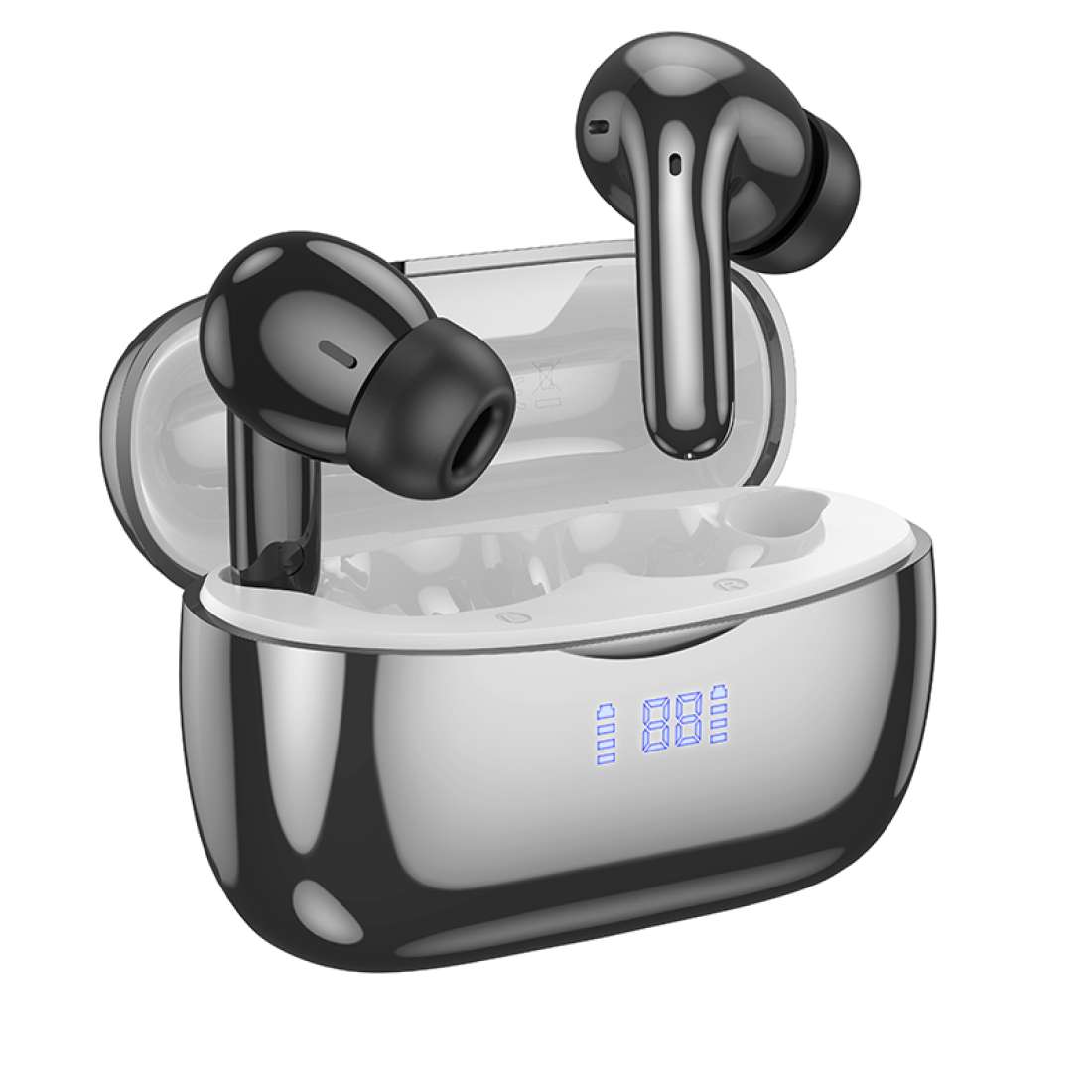 HOCO. EQ16 Wireless Headphones with Charging Case (BT v5.3) ENC Noise Reduction - Black Glaze