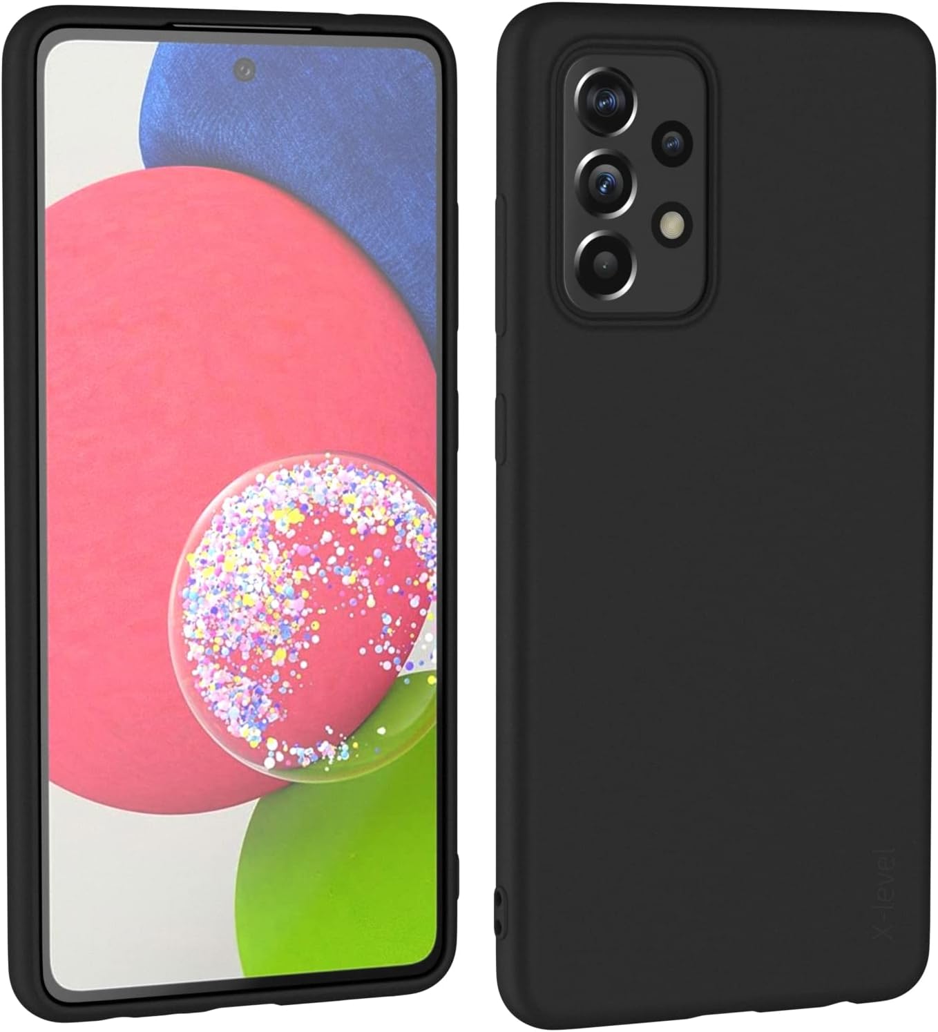 X-level for Samsung A52 Case 4G & 5G Slim Fit Soft TPU Super Ultra-Thin [Guardian Series] A52 Phone Back Cover Light Protective Matte Finish Coating... Color:Black