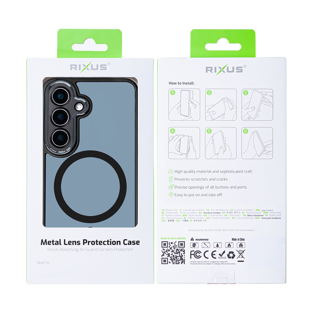 Rixus Classic 04 Case With MagSafe For Samsung Galaxy S25 Black