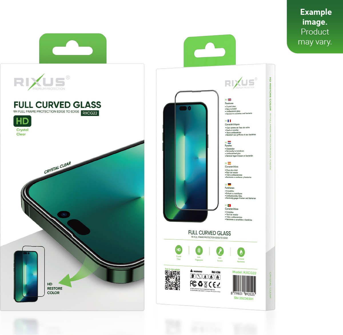 Rixus - Samsung Galaxy A23 5G Gehard Glas Gebogen Rand - screenprotector