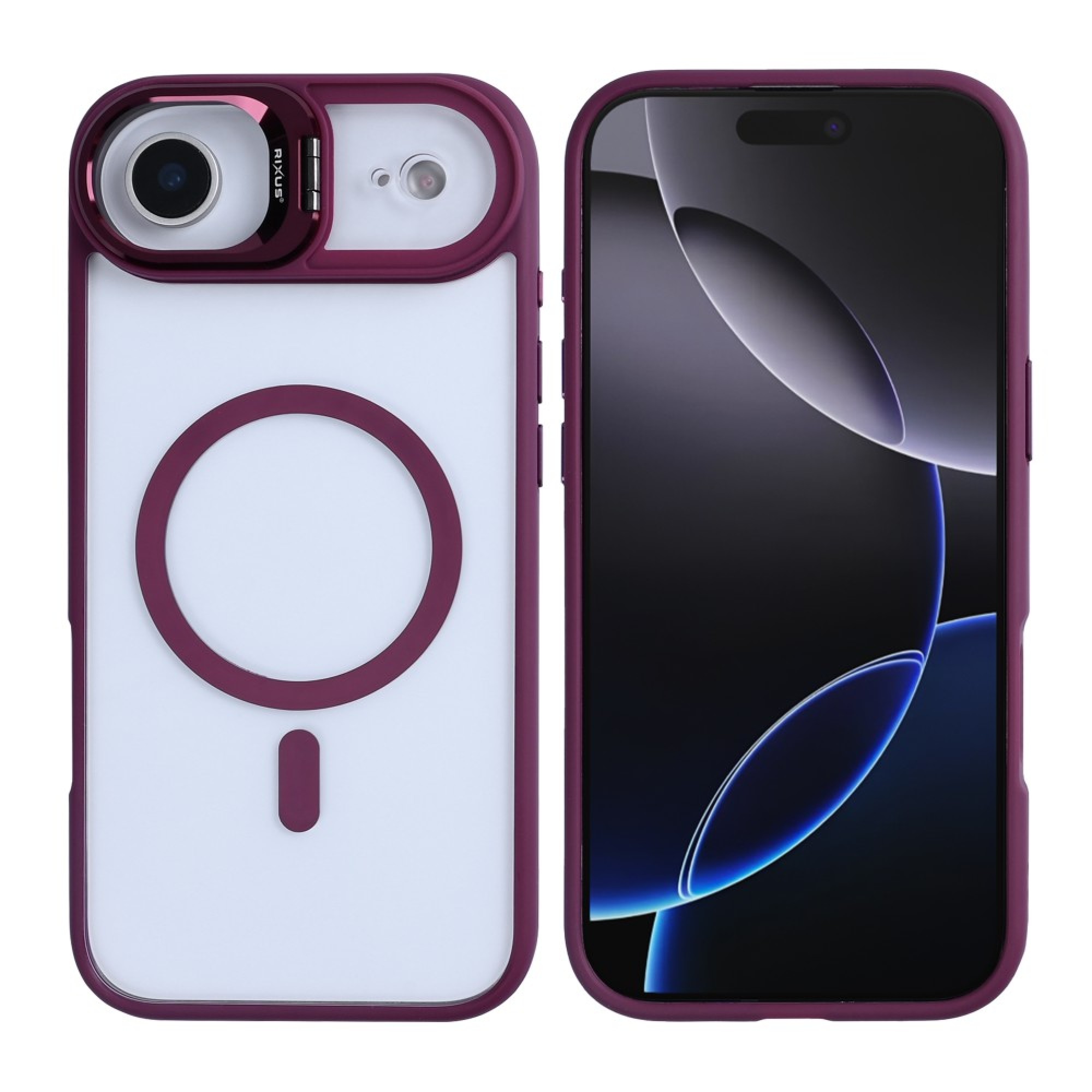 Rixus Classic 03 Case With MagSafe For Apple iPhone 17 Air Dark Pink