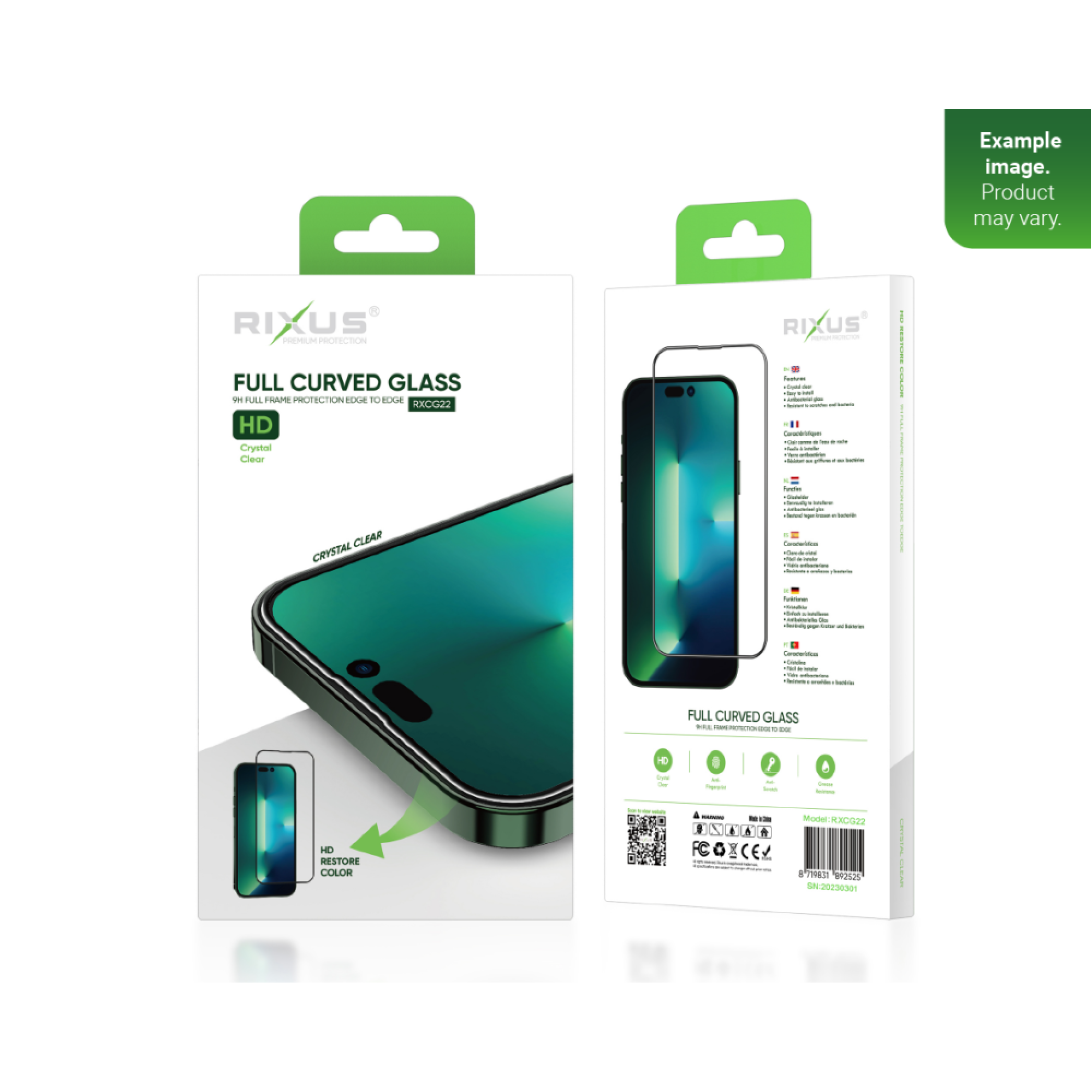 Rixus Clear HD Full Curved Edge Tempered Glass For Apple iPhone 12 Pro Max