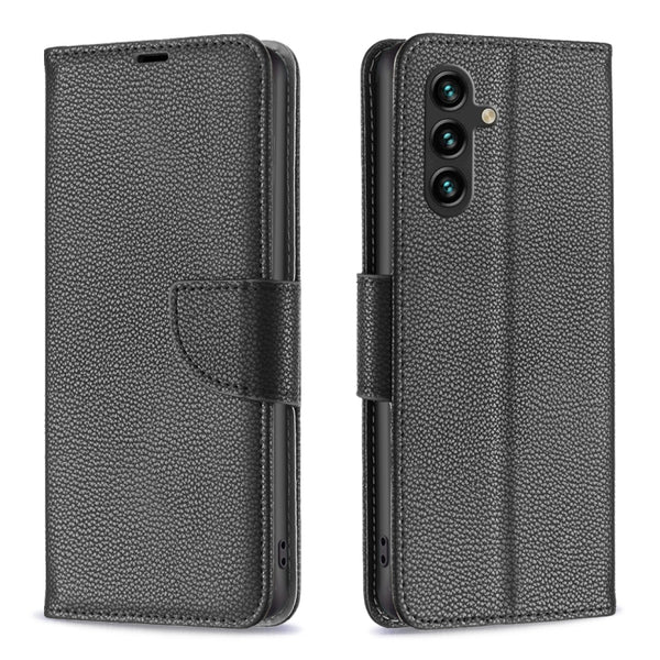 For Samsung Galaxy A35 Litchi Texture Pure Colour Flip Leather wallet Phone Case OzeTech Cases Color: Black