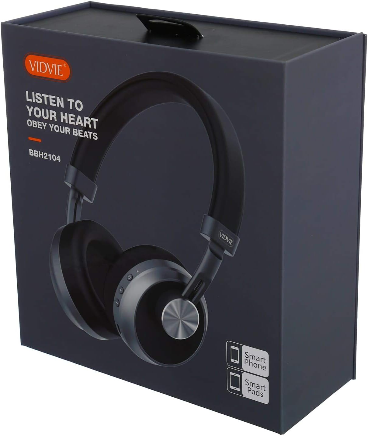 Vidvie BBH2104 Wireless Over Ear Headset Listen To Your Heart Obey Your Beats - Dark Gray