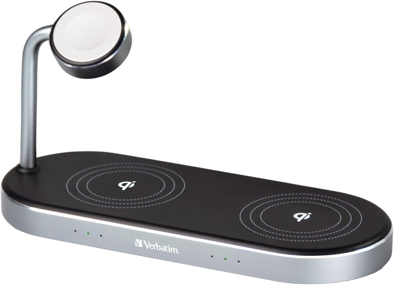 Verbatim 3-in-1 Qi MFi Dual Wireless Charger WCS-03, for iPhone, Apple Watch & Qi Enabled Devices, Phone Stand with Inductive Charging Station, Wireless...