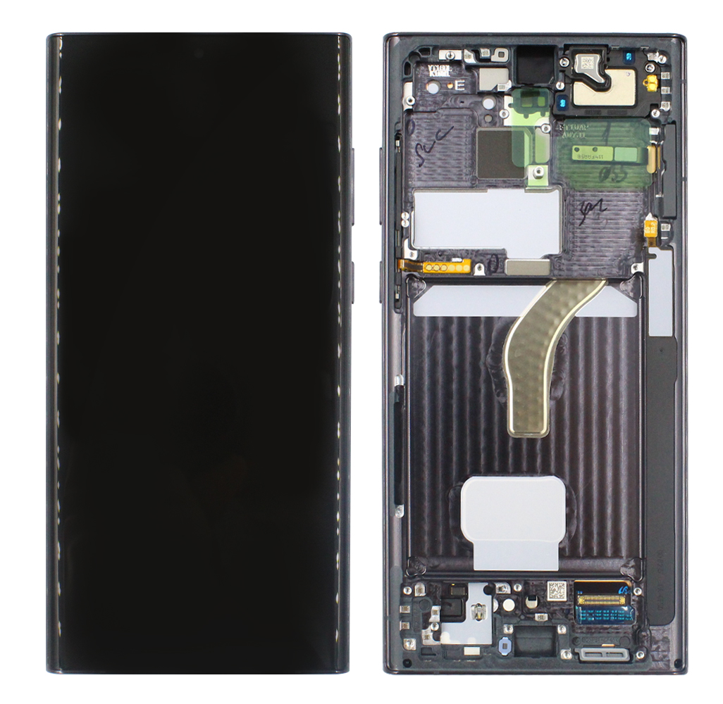 Samsung Galaxy S22 Ultra S908B Display And Digitizer With Frame Phantom Black Service Pack