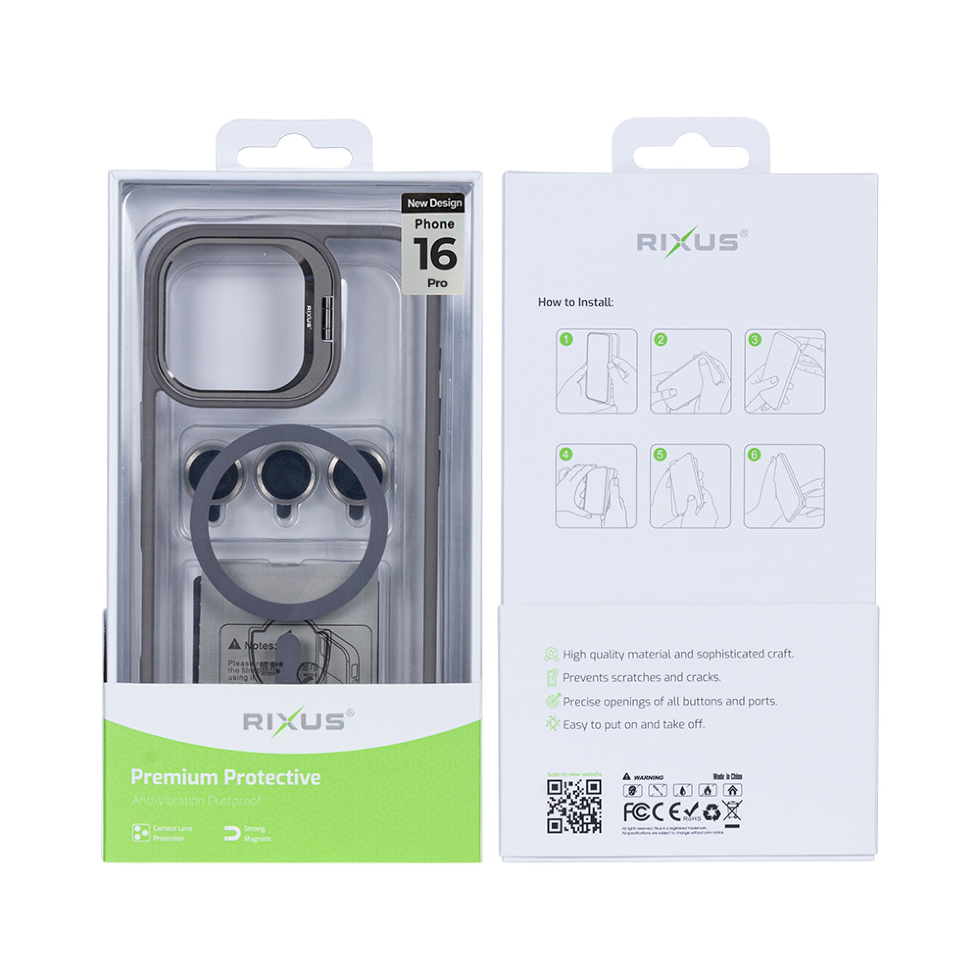 Rixus Classic 03 Case With MagSafe For Apple iPhone 16 Pro Titanium Grey