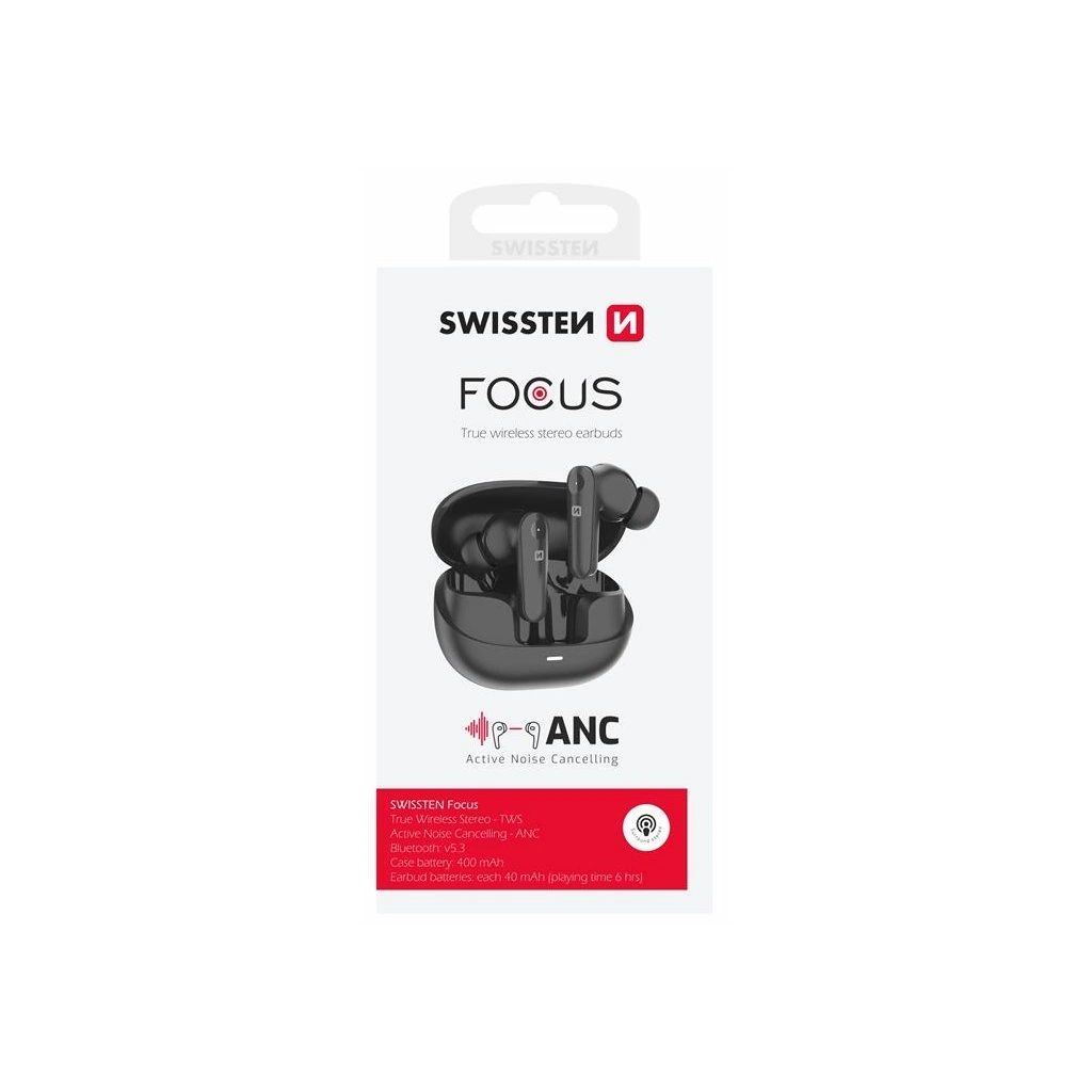 Swissten Focus Active Noise Cancelling Headphones Black