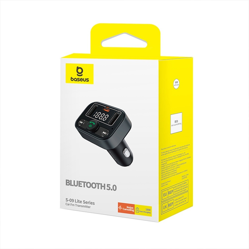 Baseus S09 Lite Car FM Transmitter-Charger USB/BT/SD 18W