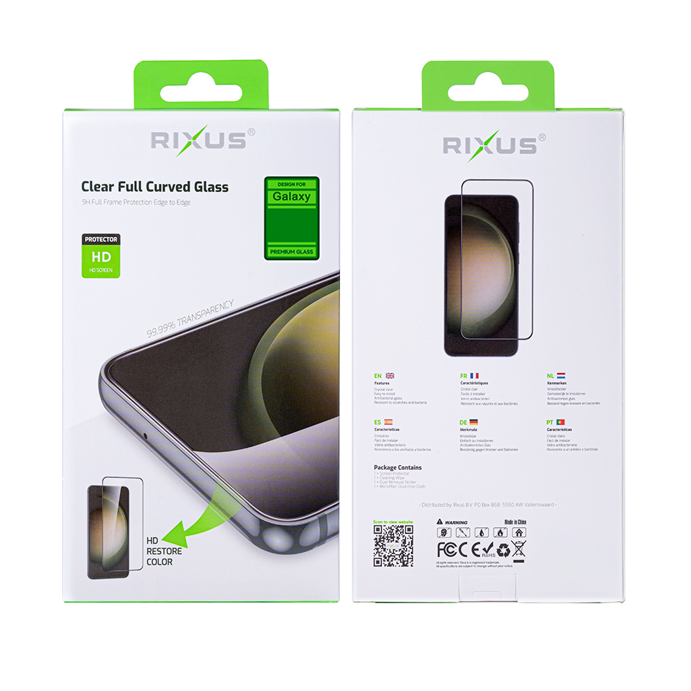 Rixus Clear HD Full Curved Edge Tempered Glass For Samsung Galaxy A06, A07