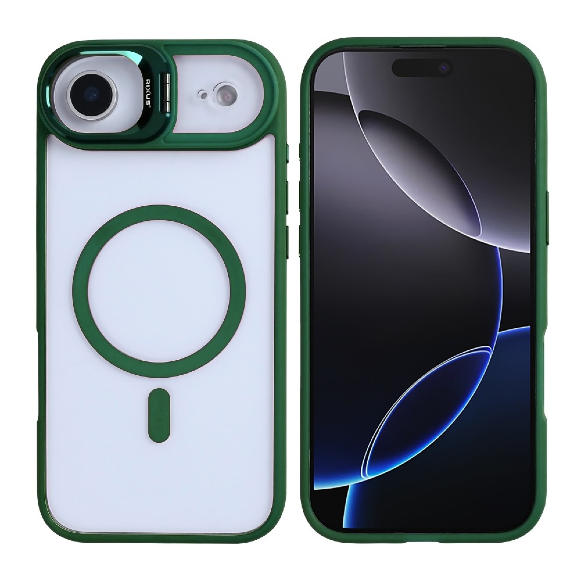 Rixus Classic 03 Case With MagSafe For Apple iPhone 17 Air Dark Green