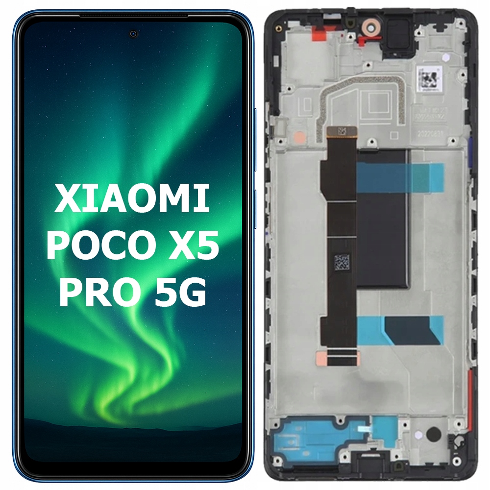 Xiaomi Poco X5 Pro, Redmi Note 12 Pro 5G Display And Digitizer With Frame Black Service Pack