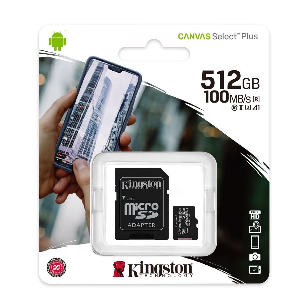 KINGSTON CANVAS MICRO SD U3 100Mbs & ADAPTER 512GB