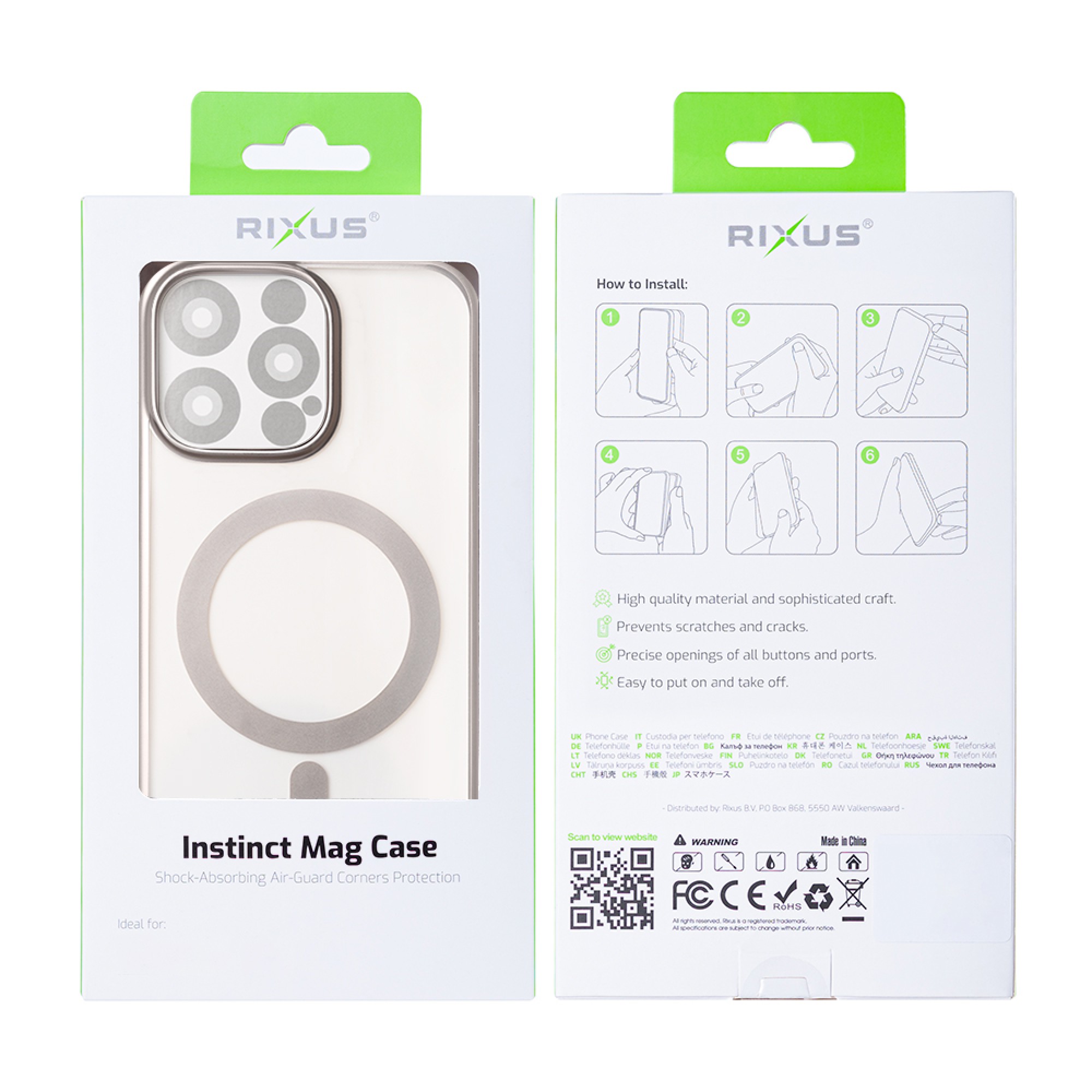 Rixus Instinct Mag Case For Apple iPhone 12  Titanium Grey