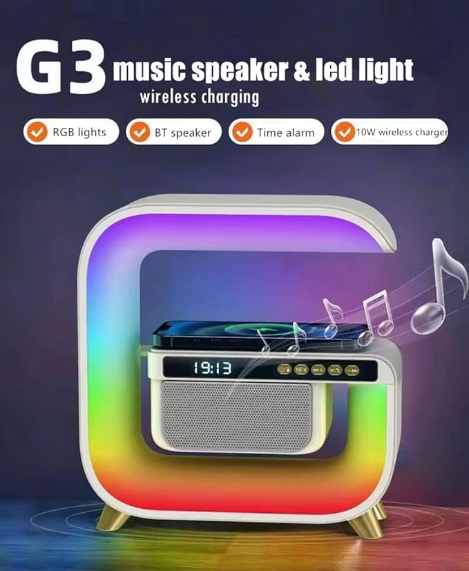 XM-G3 3 in 1 Bluetooth Speaker with LED Lamp and Wireless Charger