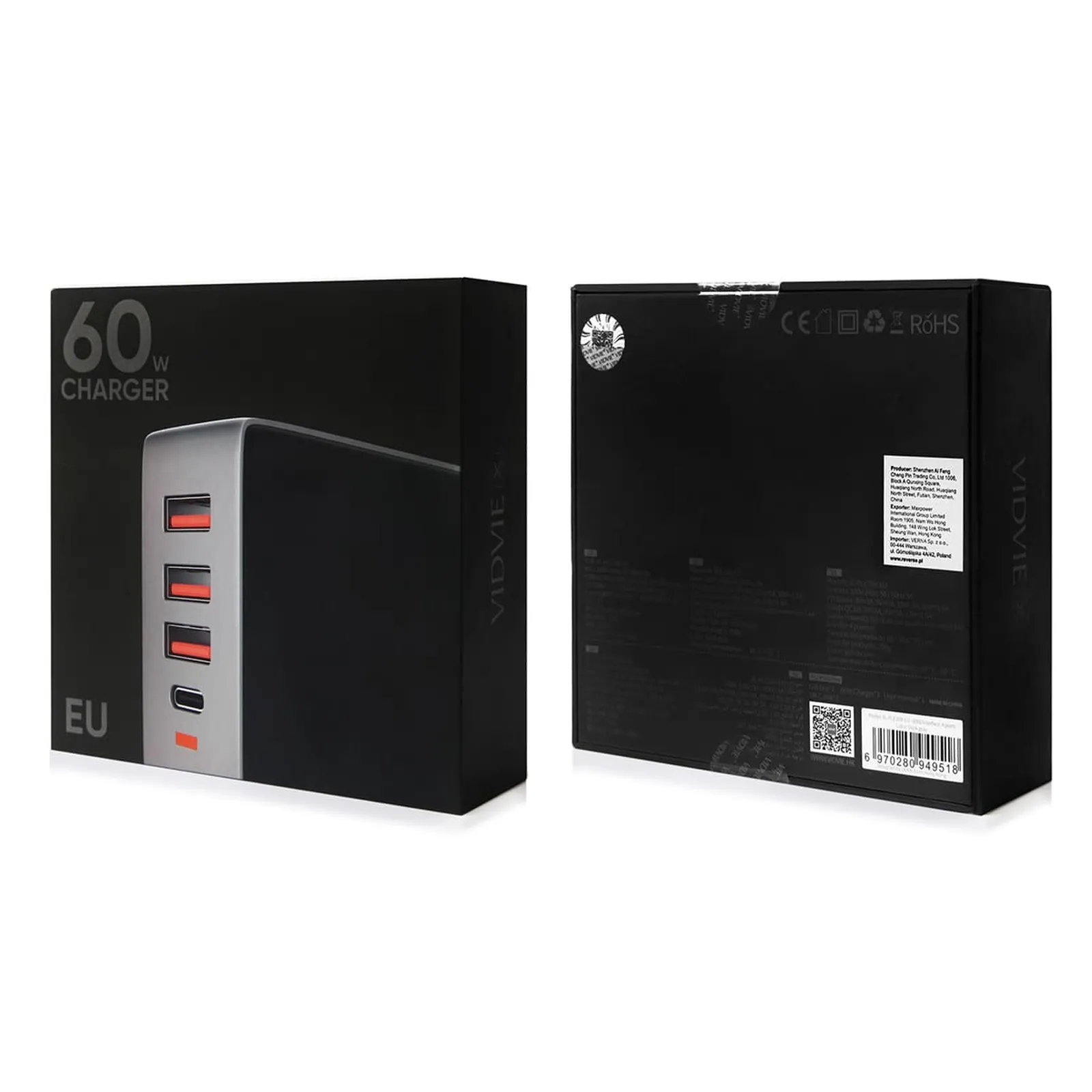 Vidvie, ładowarka sieciowa, XL-PLE209 3A PD, 60W - smyk.com