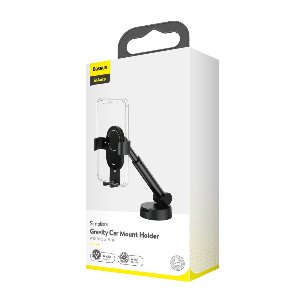 Baseus Simplism Gravity Car Mount Holder with Suction Base Black