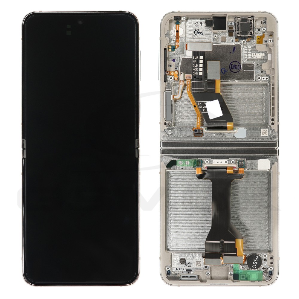 Samsung Galaxy Z Flip5 F731B Main Display And Digitizer With Frame Cream Service Pack