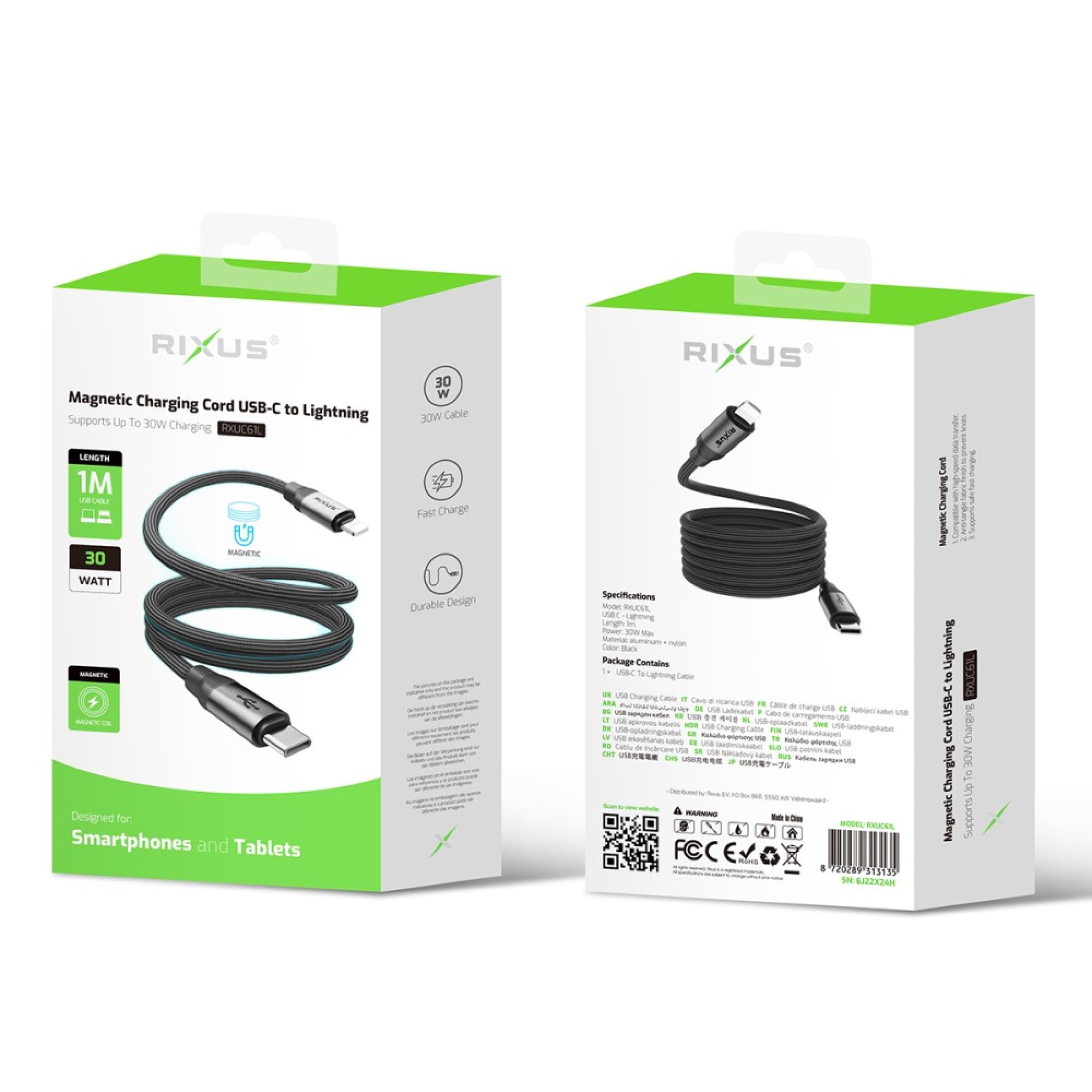 RIXUS SUPPORTS UP TO 30W CHARGING