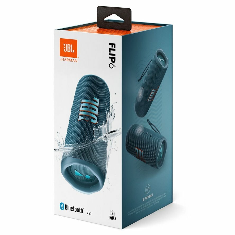 JBL Flip 6, White - Waterproof, Portable & Durable Bluetooth ORIGINAL Speaker - Up to 12 Hours of Wireless Streaming