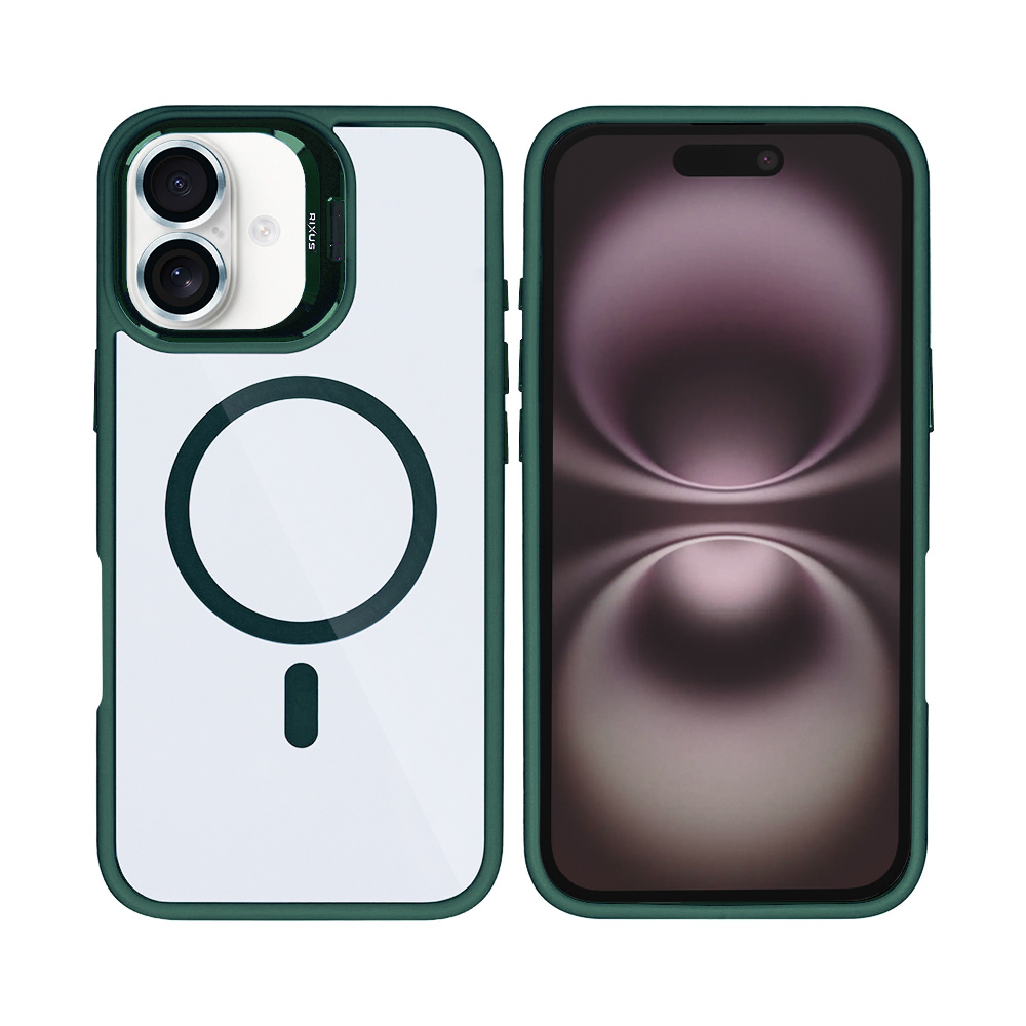 Rixus Classic 03 Case With MagSafe For Apple iPhone 17 Dark Green
