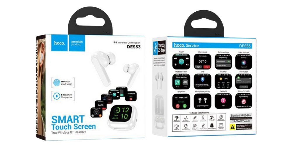 HOCO DES53 Enthusiast bluetoooth headset with smart touch screen